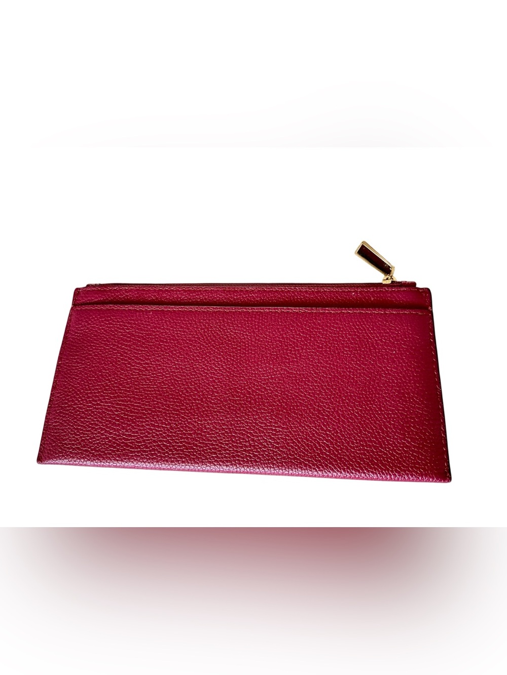Michael Kors Large Zip Clutch Wallet Red Pebbled Leather Gold Hardware NWOT - Picture 2 of 6